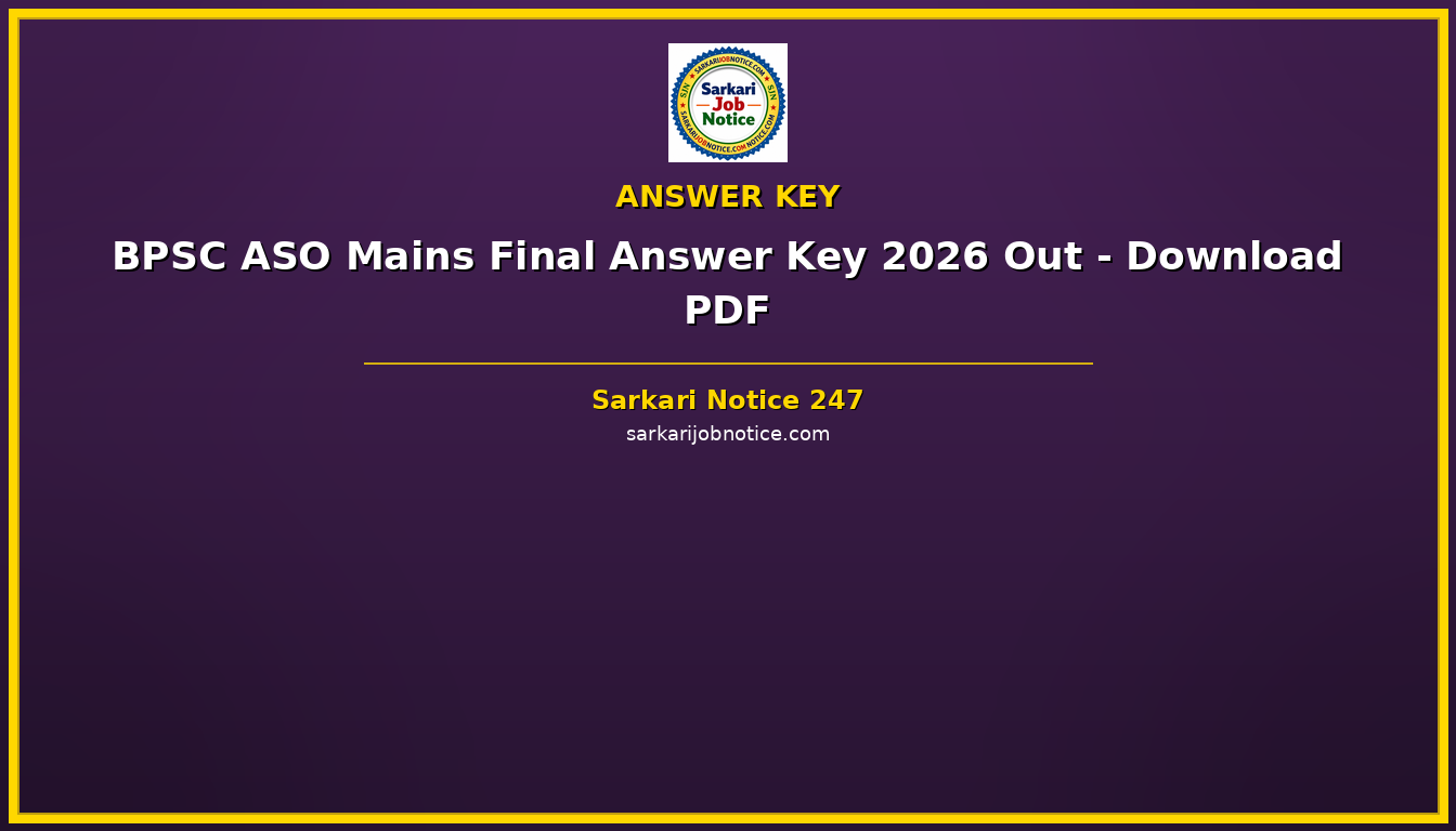 BPSC ASO Mains Final Answer Key 2026 Out - Download PDF