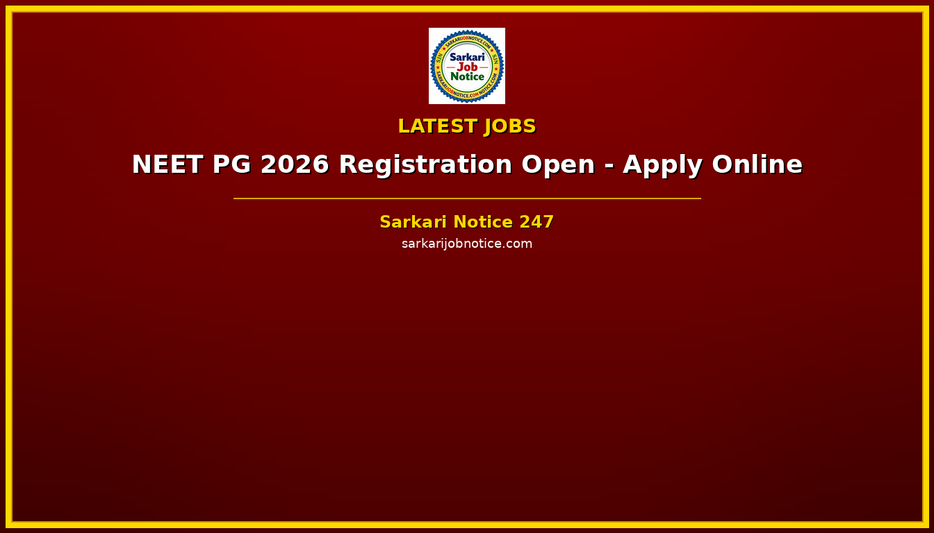 NEET PG 2026 Registration Open - Apply Online