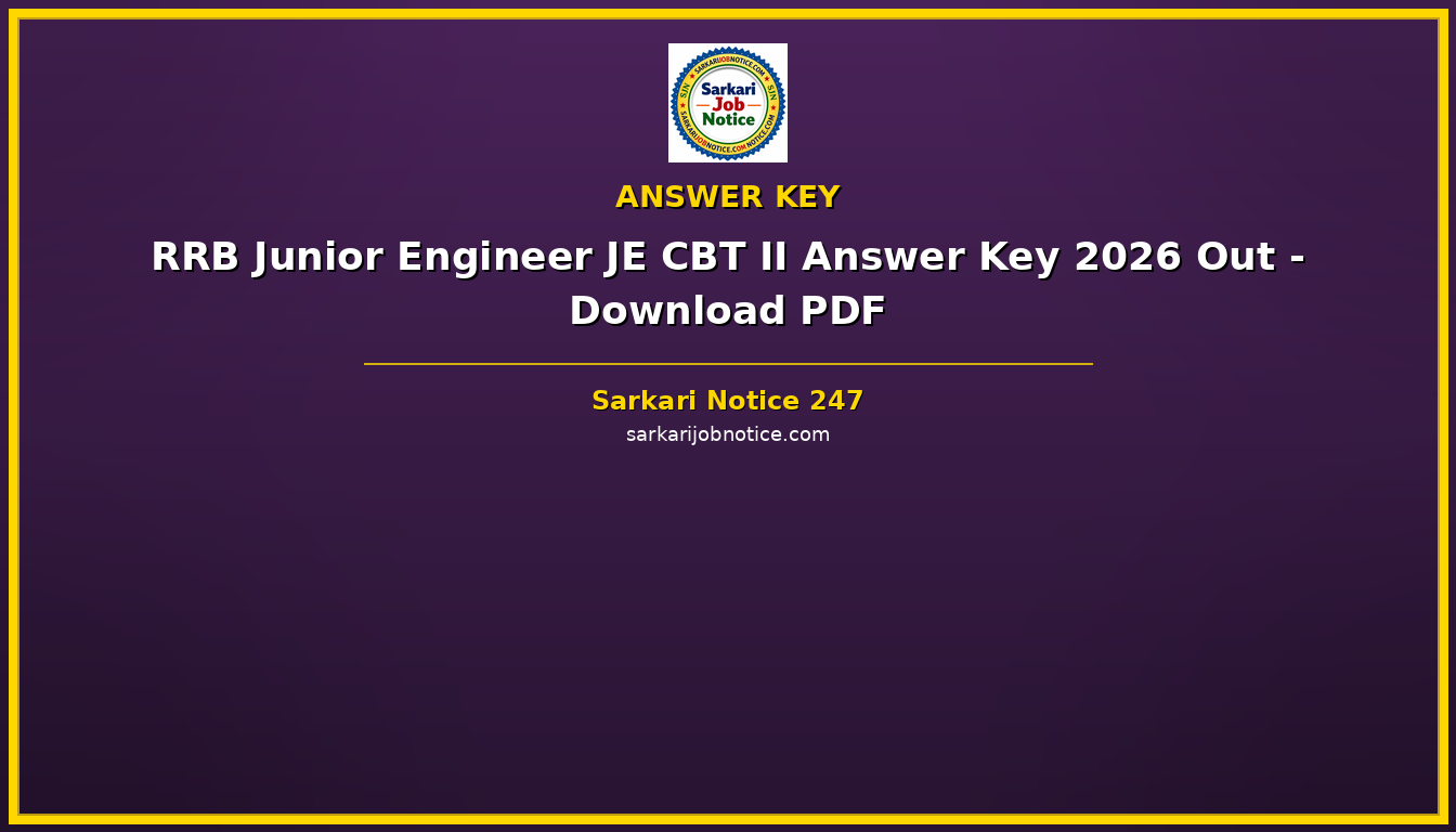 RRB Junior Engineer JE CBT II Answer Key 2026 Out - Download PDF