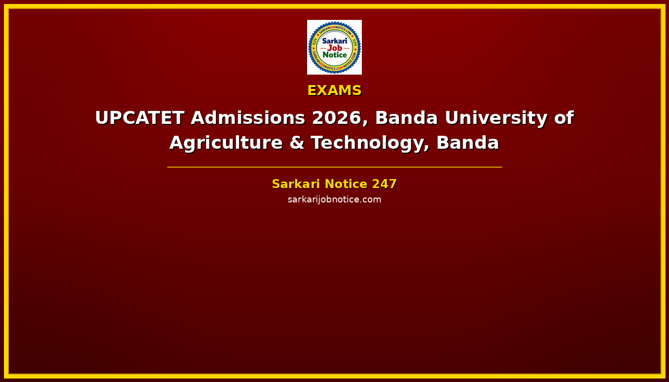 UPCATET Admissions 2026, Banda University of Agriculture & Technology, Banda