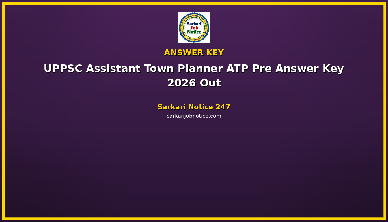 UPPSC Assistant Town Planner ATP Pre Answer Key 2026 Out