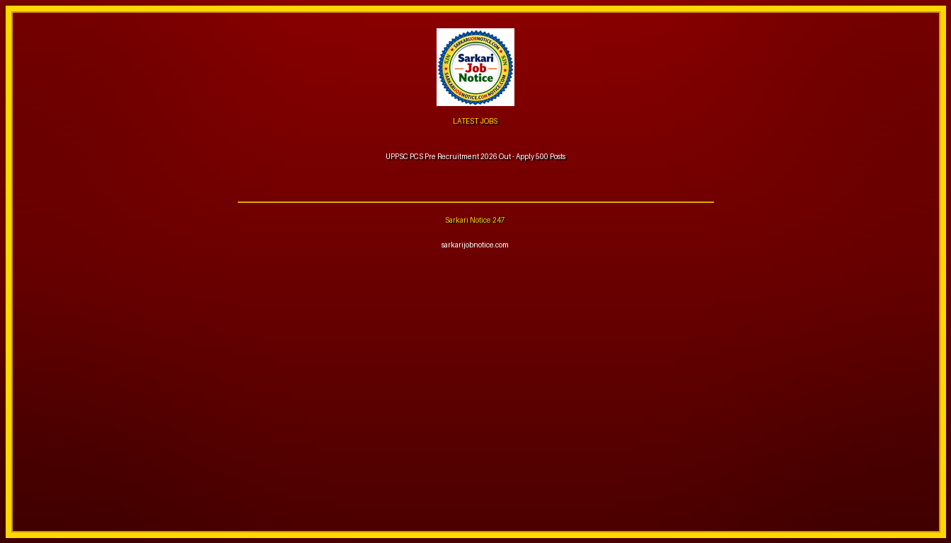 UPPSC PCS Pre Recruitment 2026 Out - Apply 500 Posts