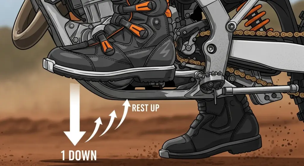 Gear shifting guide for beginners learning dirt bike transmission