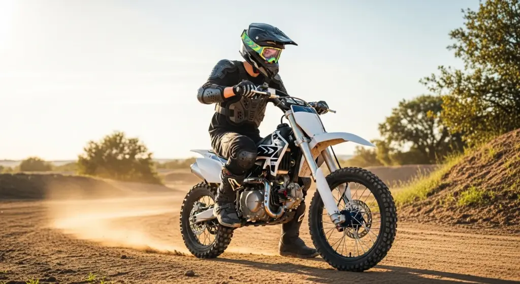 Rider training on dirt bike braking techniques