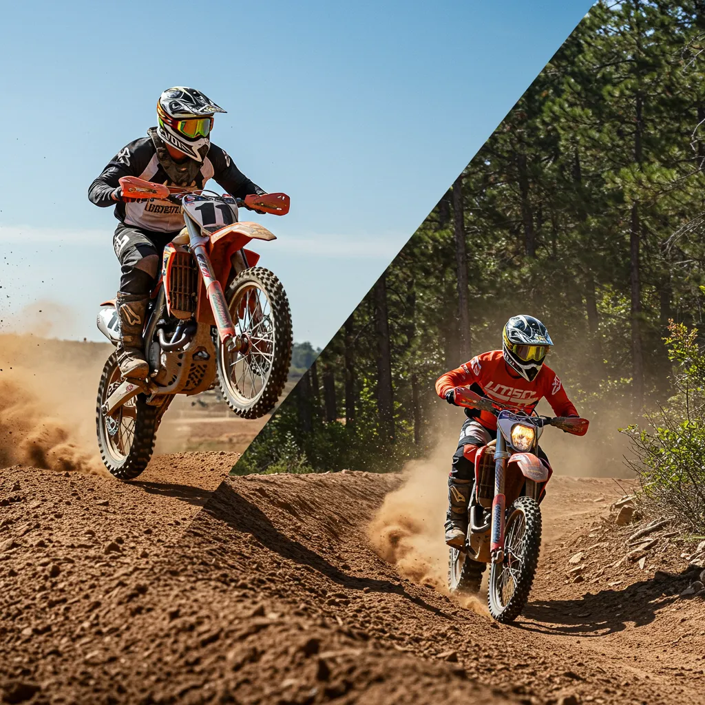 Motocross vs Enduro Side by Side on Different Terrain