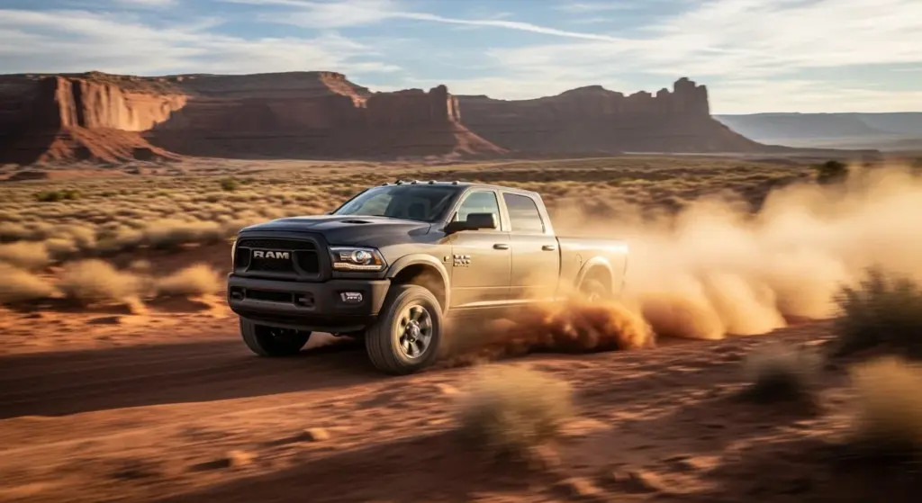 2026 RAM 2500 Warlock Edition off-roading in desert terrain