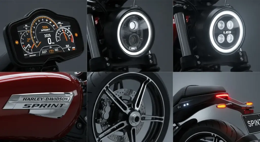 Detailed view of Harley-Davidson Sprint 2026 design, showing modern styling and compact build