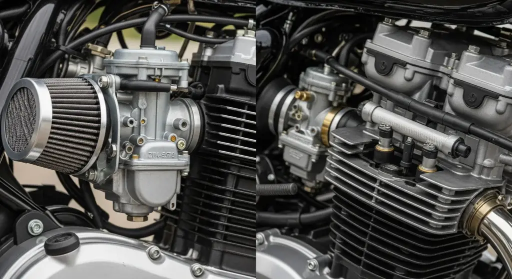 Difference between carburetor and EFI motorcycle engines