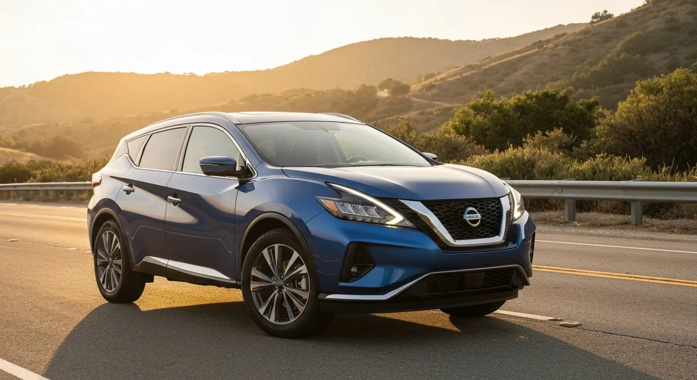 Front three-quarter view of the 2025 Nissan Murano in silver