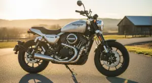 Harley-Davidson Sprint in outdoor launch setting — compact, affordable motorcycle for new riders.