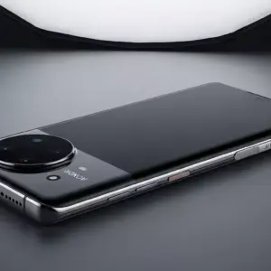 Honor Magic 8 Pro on a studio table with ambient light, showing full design and AI button