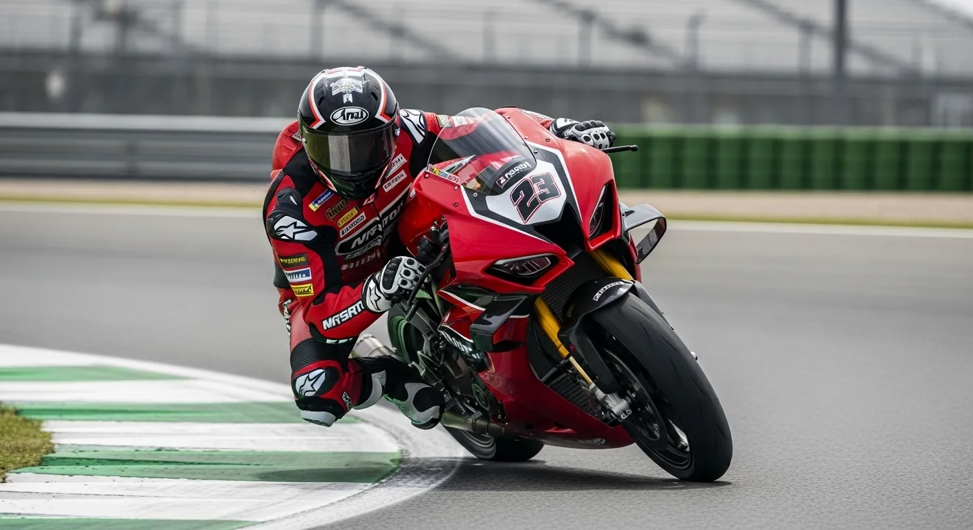 Proper motorcycle cornering body position