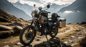 Royal Enfield Himalayan 750 adventure bike in mountains