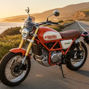 Suzuki e-VanVan electric motorcycle concept, retro-inspired design
