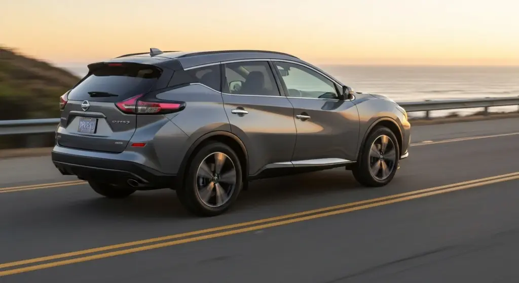 The 2025 Nissan Murano cruising on a coastal American highway