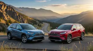 Toyota RAV4 Hybrid and PHEV models showcasing new electrified design in USA landscape