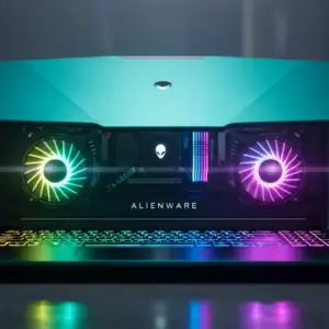 A sleek, stylized shot of the Alienware 18 Area-51 (2025) laptop