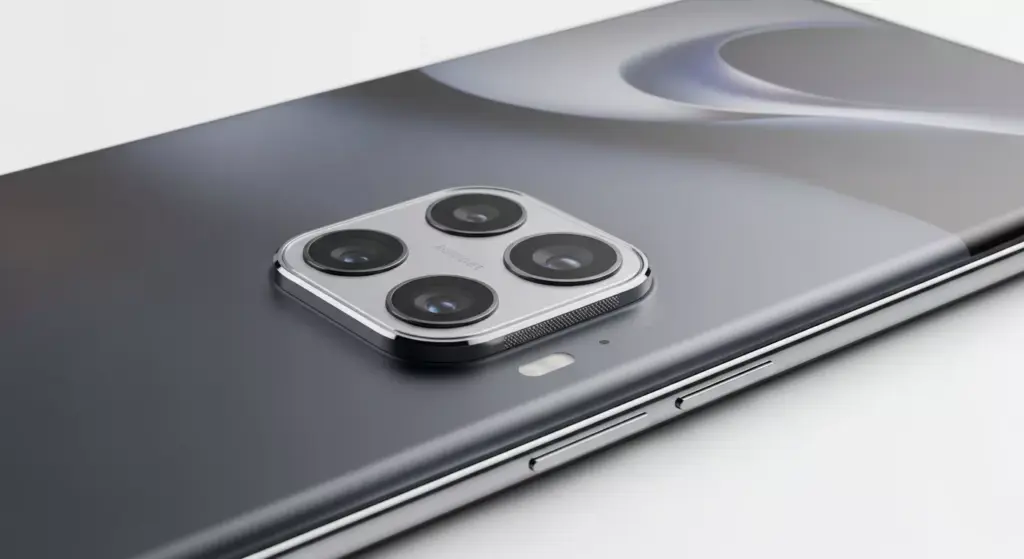 Close-up macro shot of ASUS Zenfone 12 Ultra design details — the matte glass texture, polished aluminum frame, LTPO AMOLED display curves.