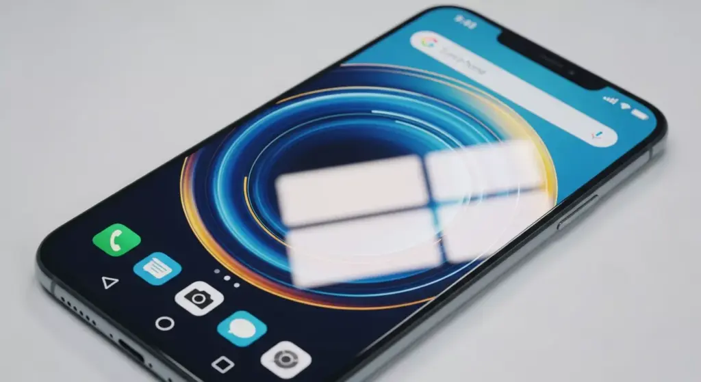 Front-facing shot of the Fairphone 6 showcasing its bright edge-to-edge display with vibrant UI, realistic reflections.