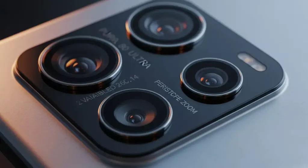 Macro photograph of Huawei Pura 80 Ultra camera setup