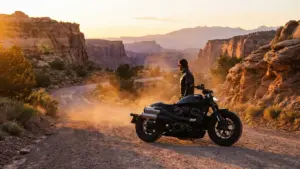 Harley-Davidson Sportster S 2025 on a rugged American canyon road